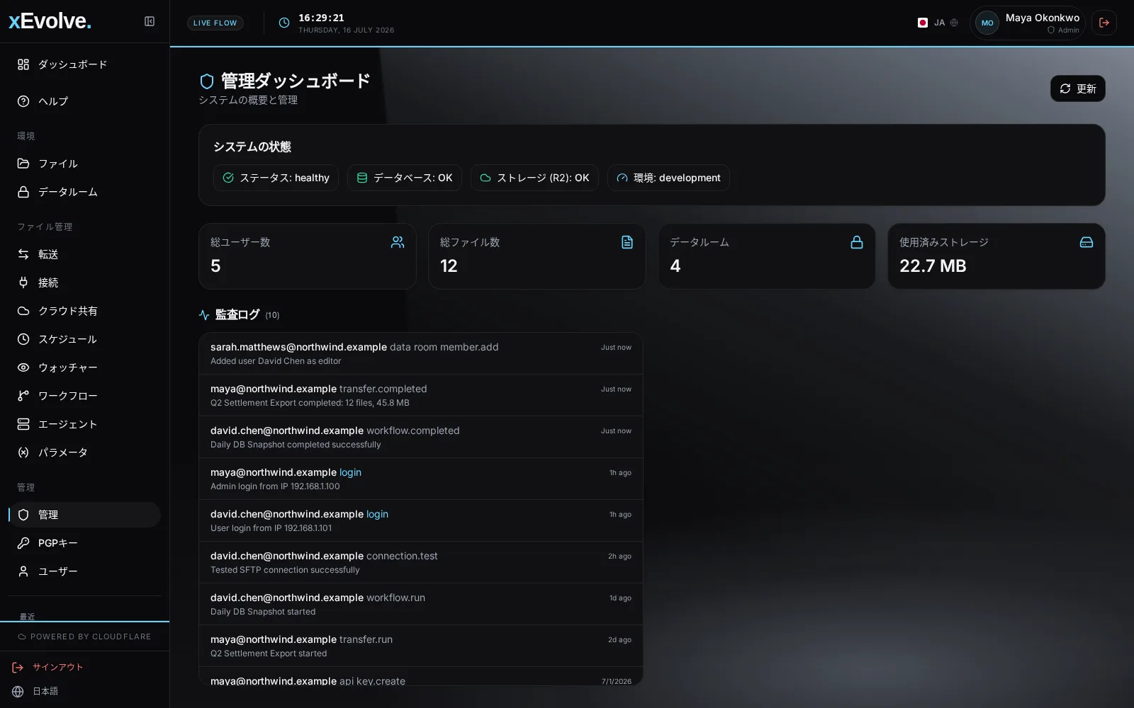 xEvolve 管理画面